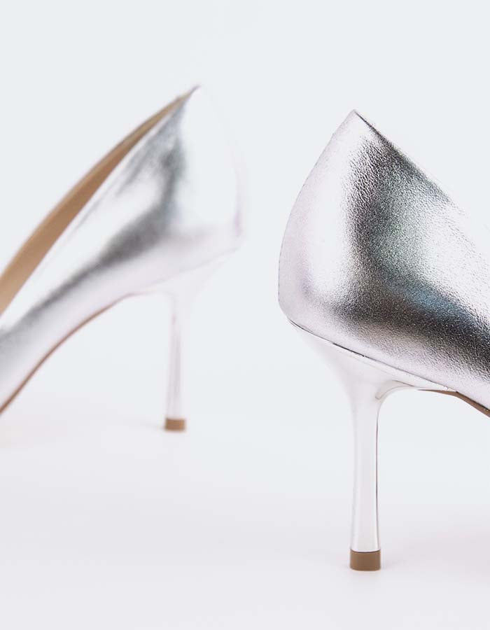 L'INTERVALLE Liora Escarpins  à talon moyen pour femmes en cuirArgent