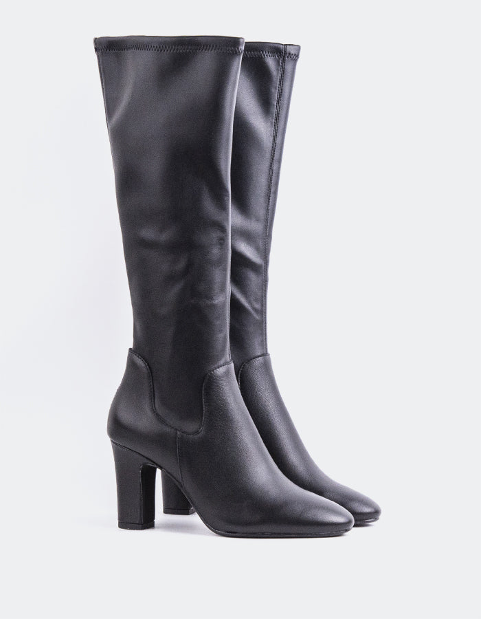 L'INTERVALLE Lisburn Bottes hautes extensibles pour femmes Noir