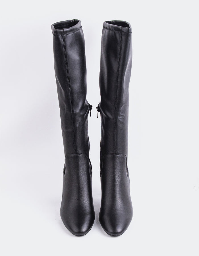 L'INTERVALLE Lisburn Bottes hautes extensibles pour femmes Noir