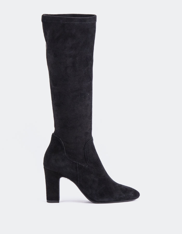 L'INTERVALLE Lisburn Bottes hautes extensibles pour femmes Noir Suède