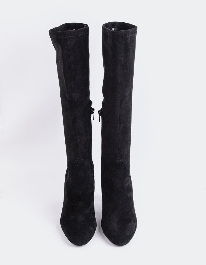 L'INTERVALLE Lisburn Bottes hautes extensibles pour femmes Noir Suède