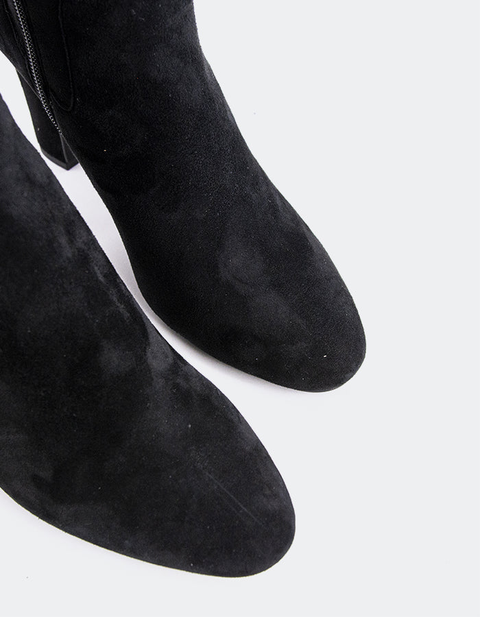 L'INTERVALLE Lisburn Bottes hautes extensibles pour femmes Noir Suède