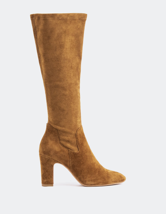 L'INTERVALLE Lisburn Bottes hautes extensibles pour femmes,Suède Ocre  foncé