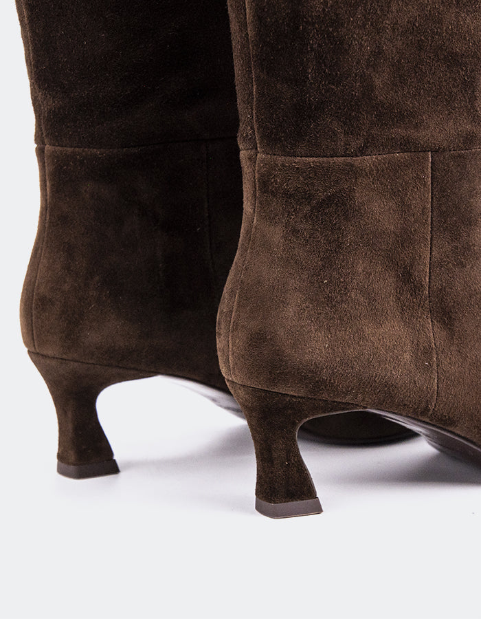 L'INTERVALLE Lorenzie Bottes hautes pour femmes Brun Suède