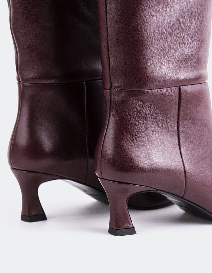 L'INTERVALLE Lorenzie Women's Tall Boots Burgundy Leather