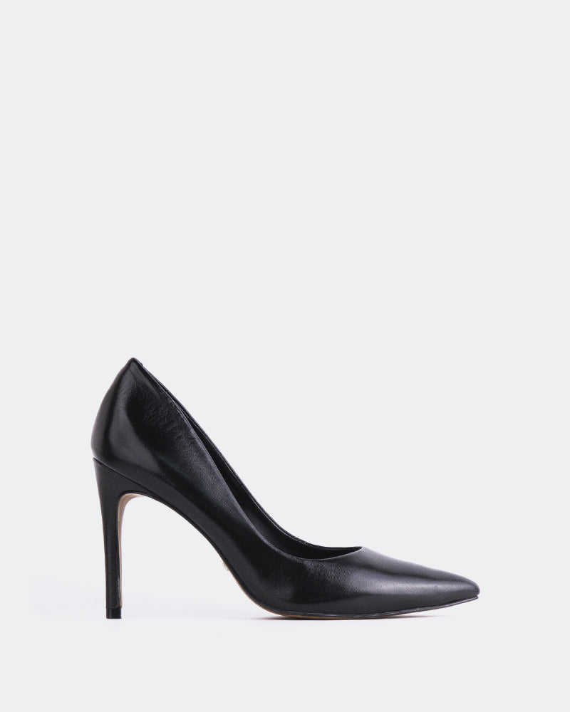 L'INTERVALLE Love Women's Shoe High Heel Pumps Black Leather