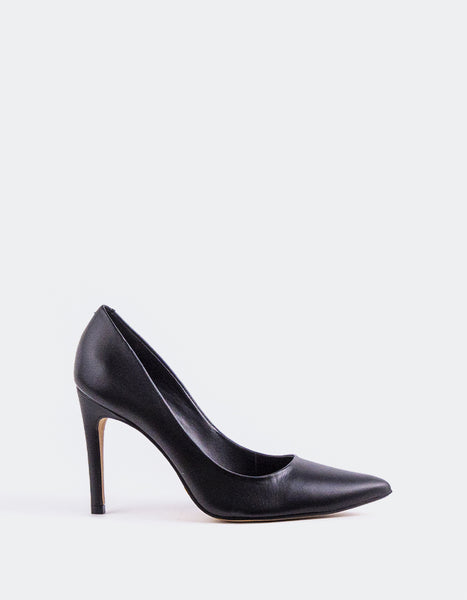 L'INTERVALLE Love Women's Shoe High Heel Pumps Black Leather