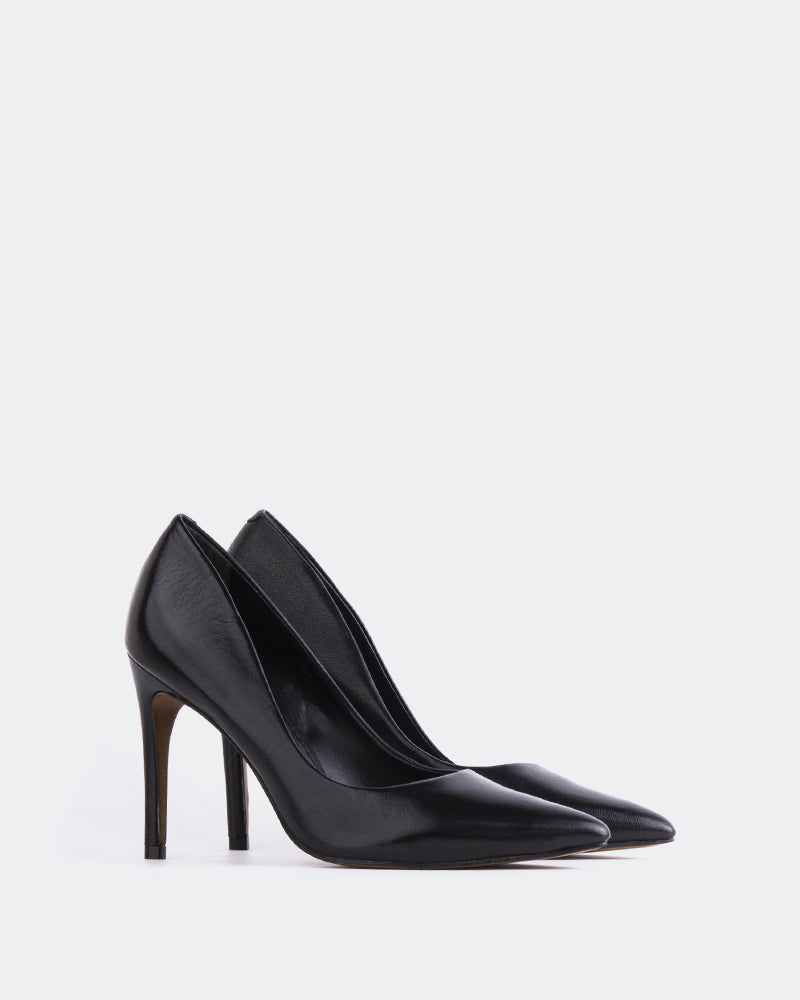 L'INTERVALLE Love Chaussures pour femmes Talon haut Escarpins Noir  Cuir