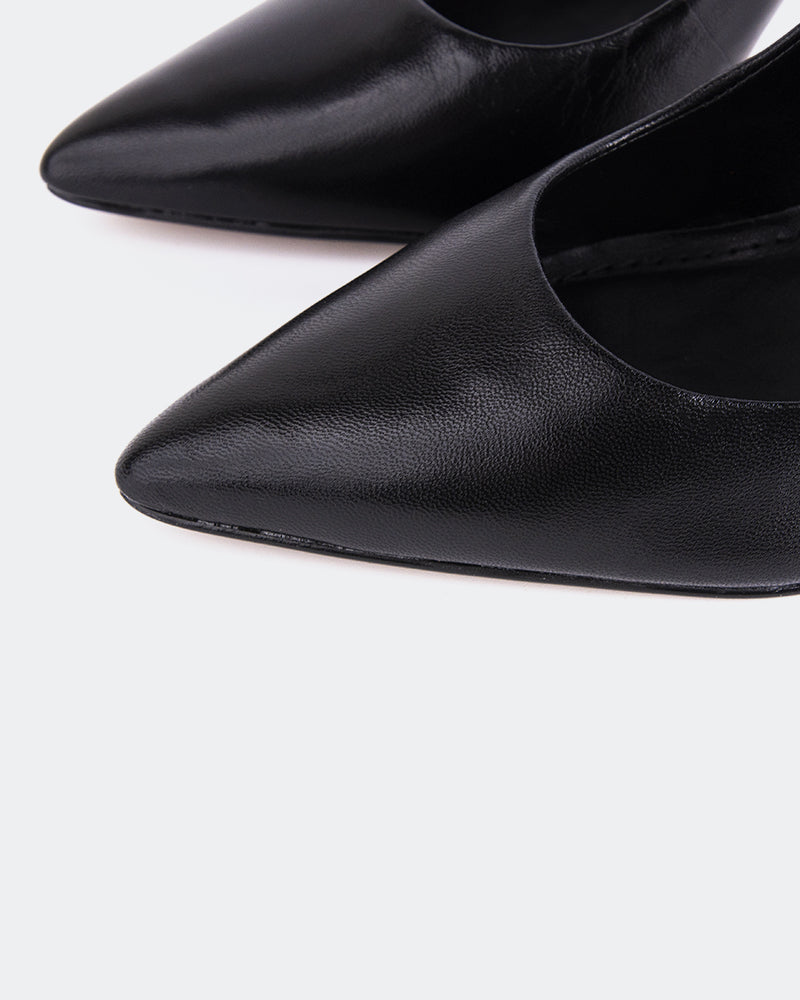 L'INTERVALLE Love Women's Shoe High Heel Pumps Black Leather