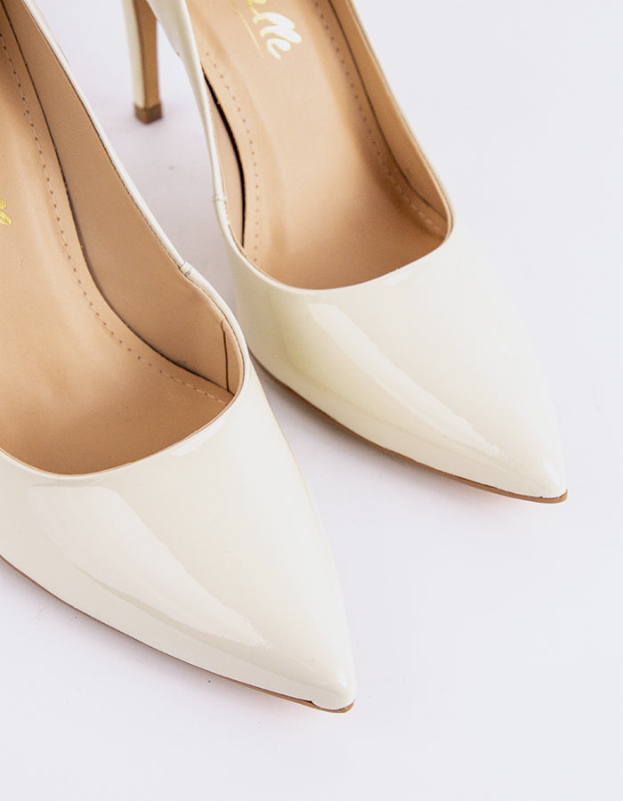 L'INTERVALLE Love Women's Shoe High Heel Pumps Off White Patent