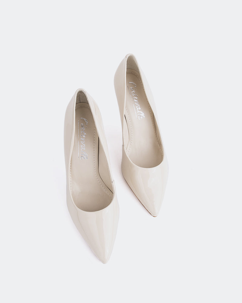 L'INTERVALLE Love Women's Shoe High Heel Pumps Off White Patent