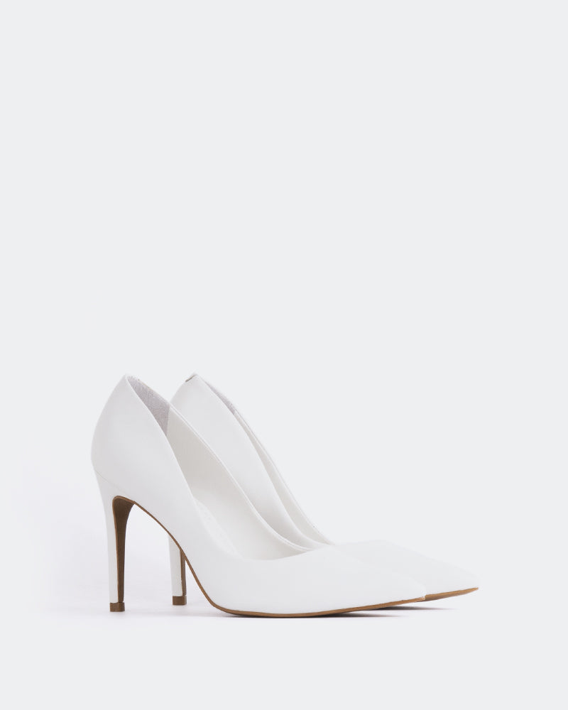 L'INTERVALLE Love Women's Shoe High Heel Pumps White Leather