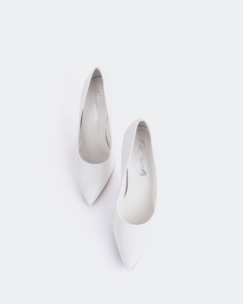 L'INTERVALLE Love Chaussures pour femmes Talon haut Escarpins Cuir blanc