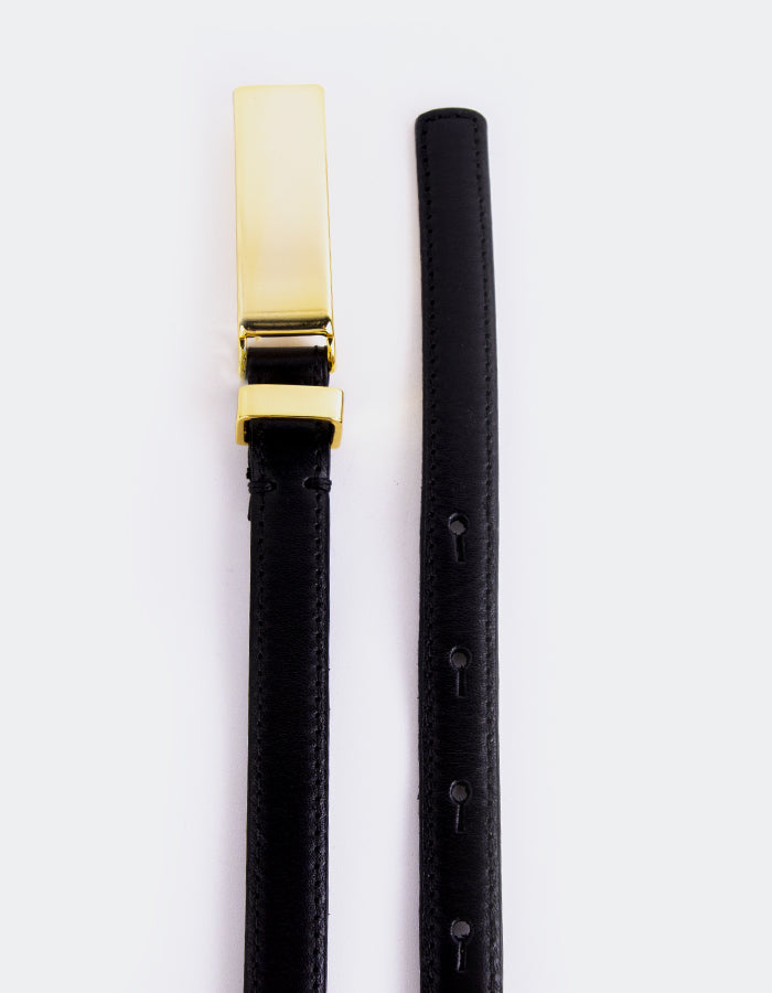 L'INTERVALLE Luvella Ceinture Femme Cuir Noir