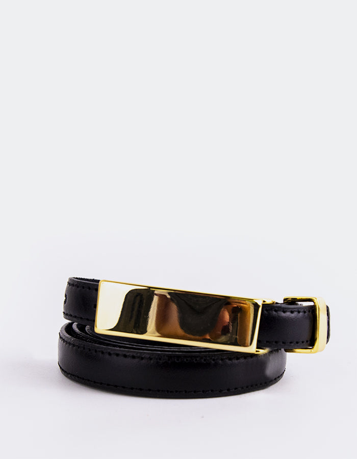 L'INTERVALLE Luvella Ceinture Femme Cuir Noir