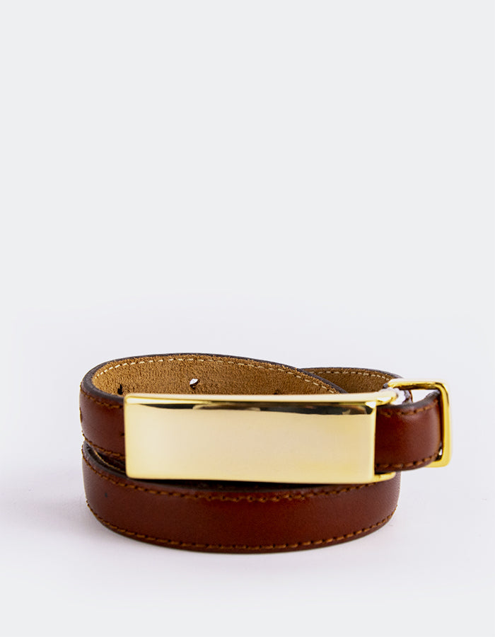 L'INTERVALLE Ceinture femme Luvella Cuir Ocre