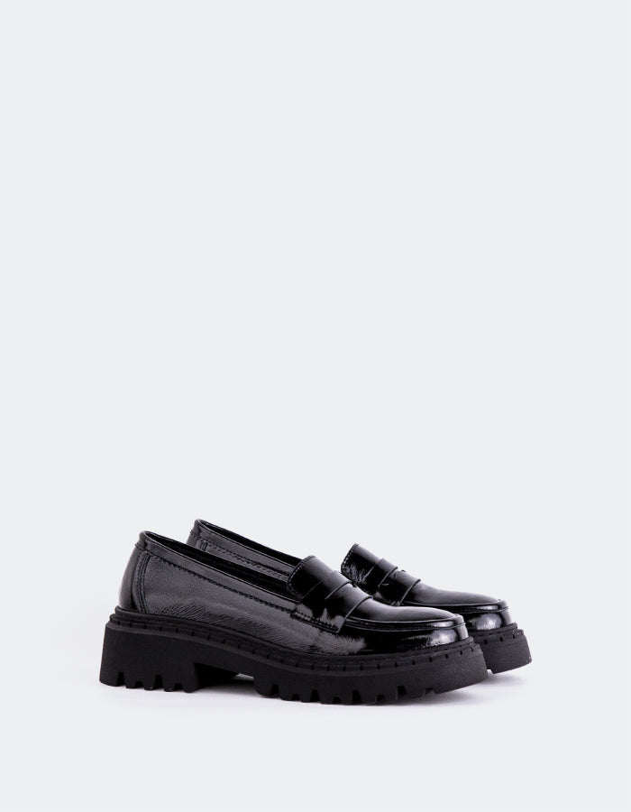 L'INTERVALLE Lydia Women's Penny Loafers Black Patent