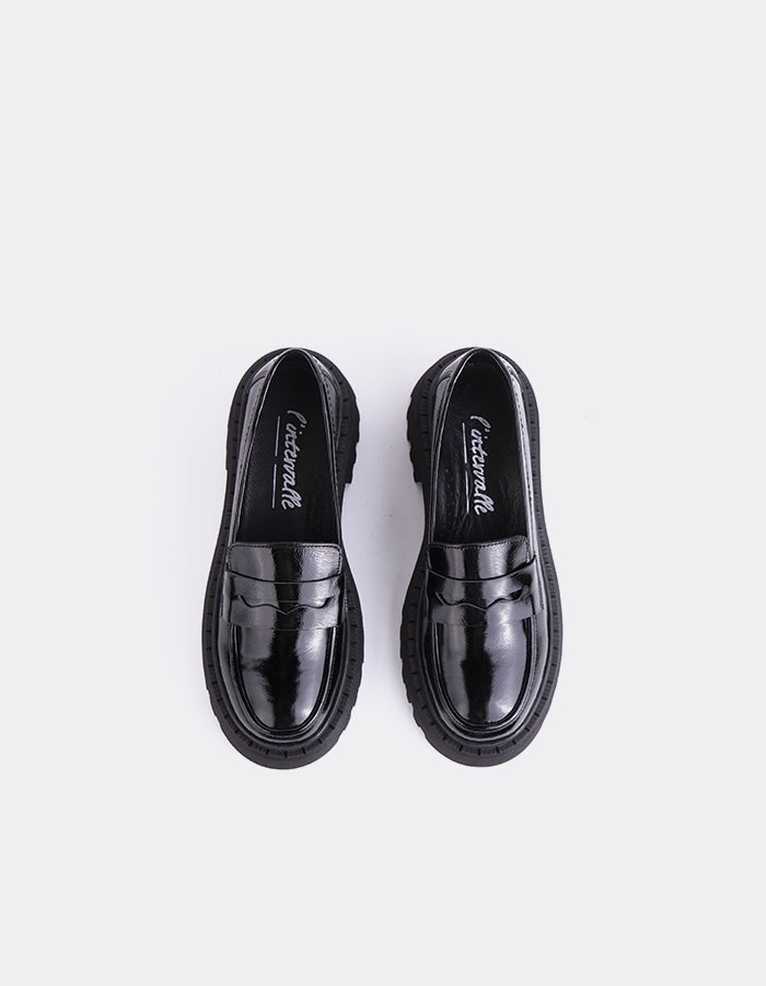 L'INTERVALLE Lydia Women's Penny Loafers Black Patent