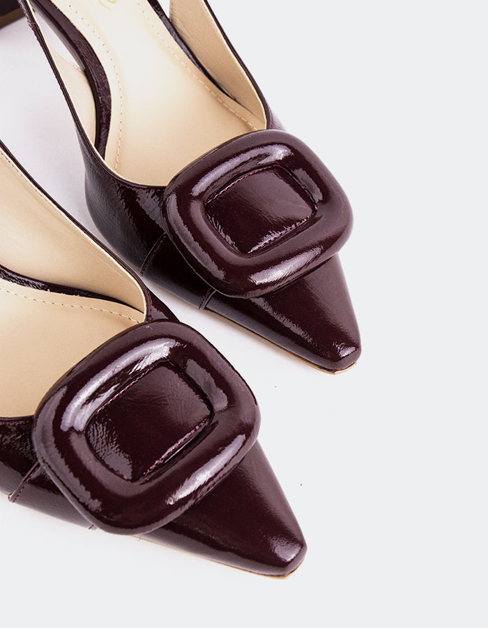 L'INTERVALLE Malina Women's Slingback Shoe Burgundy Naplack