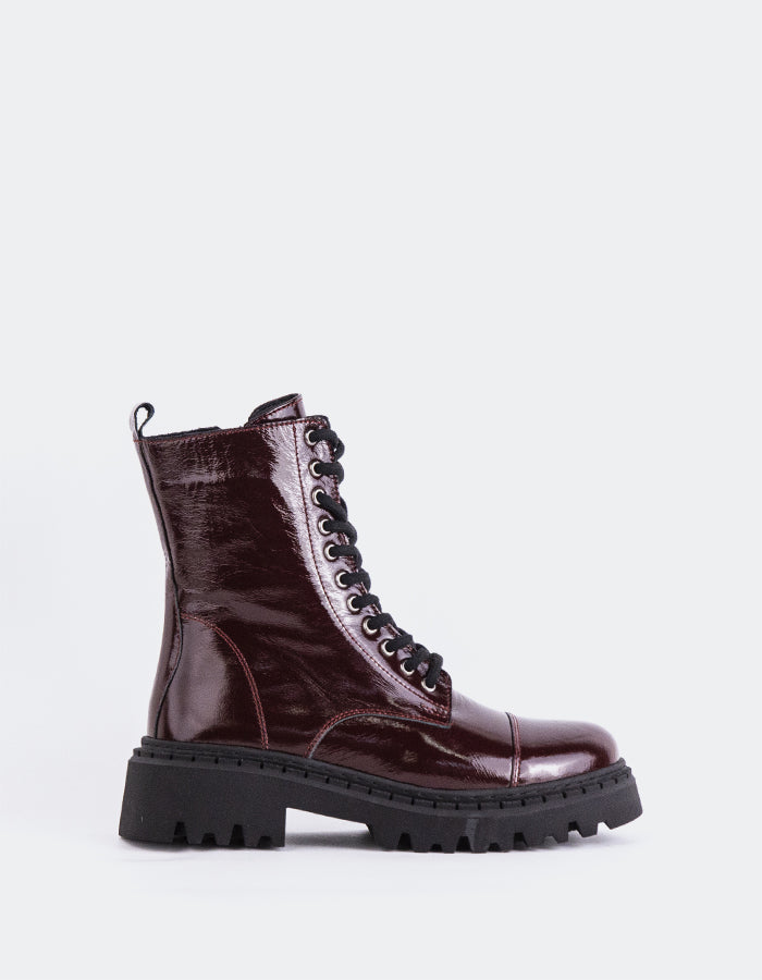 L'INTERVALLE Marieville Women's Ankle Boots Burgundy Patent