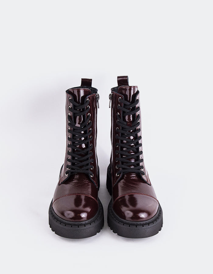 L'INTERVALLE Marieville Women's Ankle Boots Burgundy Patent