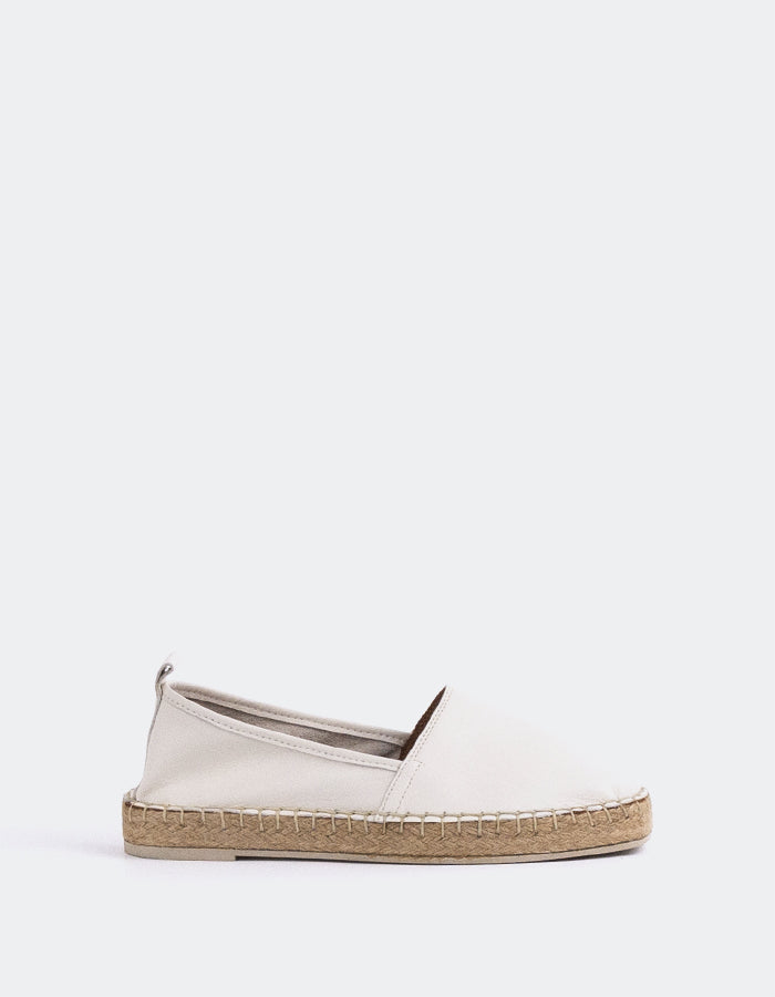 L'INTERVALLE Medusa Women's Espadrille Shoe White Leather (7080612102224)