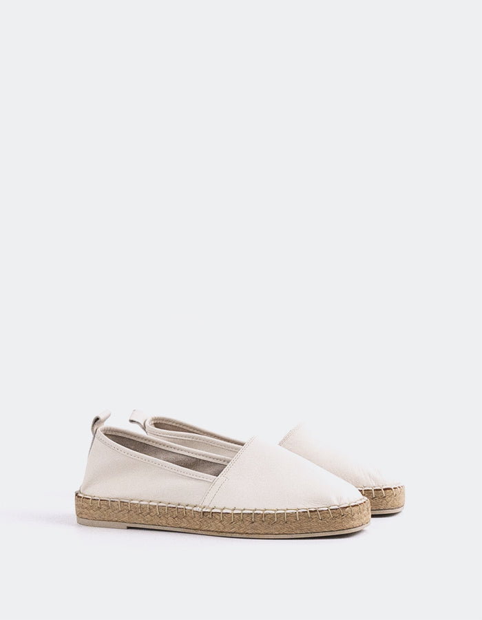 L'INTERVALLE Medusa Women's Espadrille Shoe White Leather