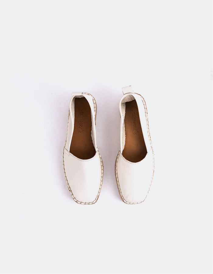 L'INTERVALLE Medusa Chaussures Espadrille Femme Cuir Blanc (7080612102224)