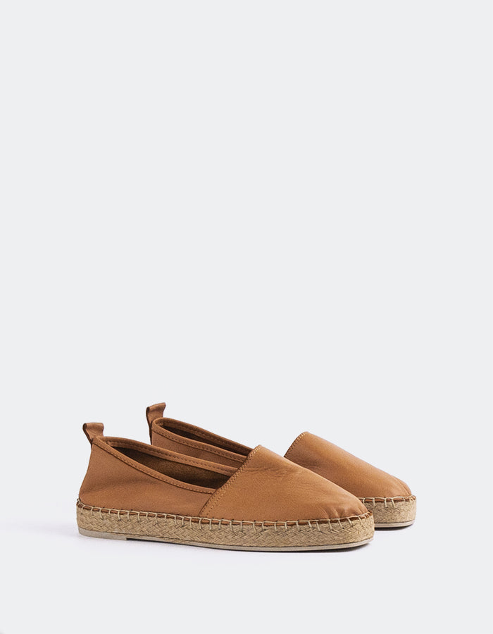 L'INTERVALLE Medusa Chaussure Espadrille Femme Ocre Cuir