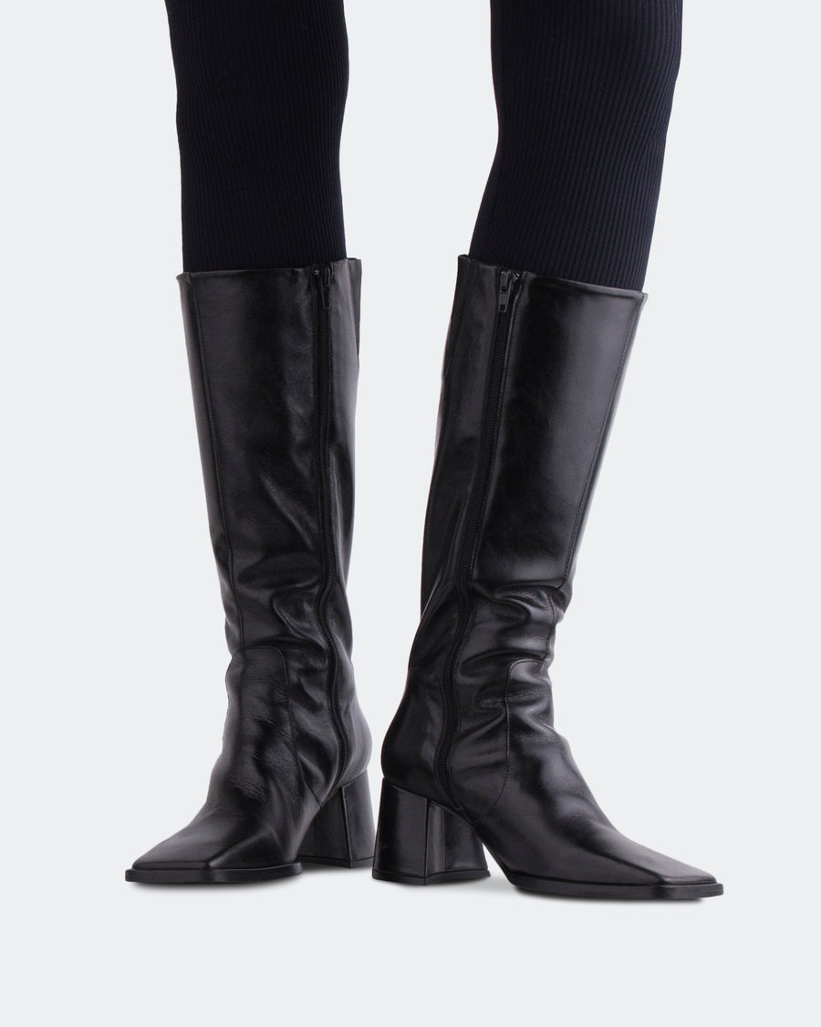 L'INTERVALLE Melland Women's Boot High Shaft Black Leather