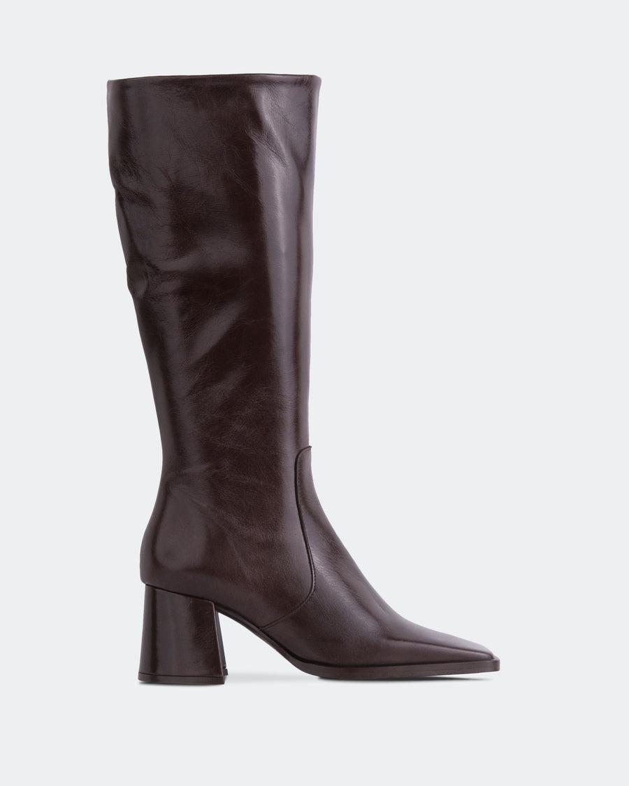 L'INTERVALLE Melland Women's Boot High Shaft Brown Leather