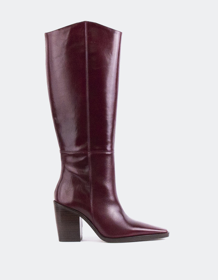 L'INTERVALLE Melville Women's High Shaft Boots Burgundy Leather (7135579701328)