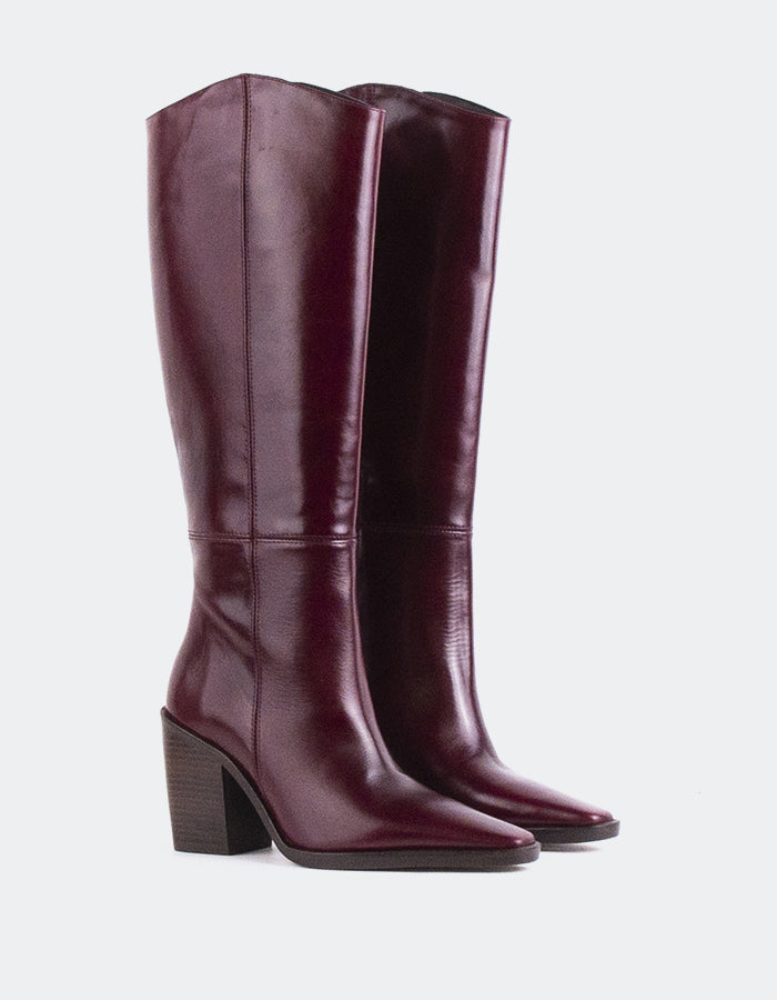 L'INTERVALLE Melville Women's High Shaft Boots Burgundy Leather (7135579701328)