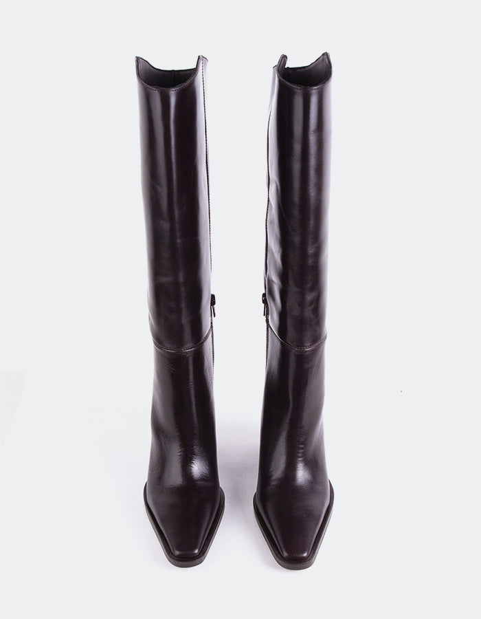 L'INTERVALLE Melville Bottes pour femmes Bottes à tige haute  Brun  Cuir (7135579635792)