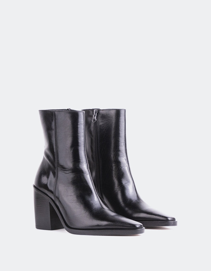 L'INTERVALLE Meraly Bottines pour femmes Noir Cuir