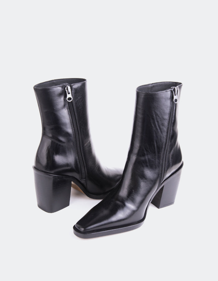 L'INTERVALLE Meraly Women's Ankle Boots Black Leather