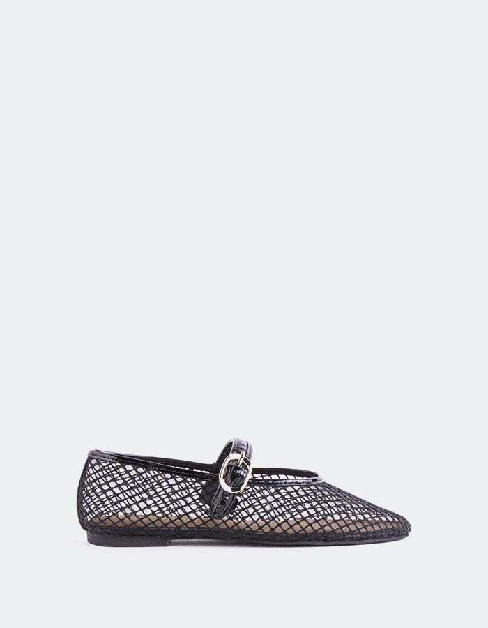 L'INTERVALLE Meshu Femmes Chaussures de ballet Noir Maille