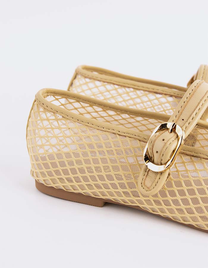 L'INTERVALLE Meshu Chaussures de ballet pour femmes Nu Mesh