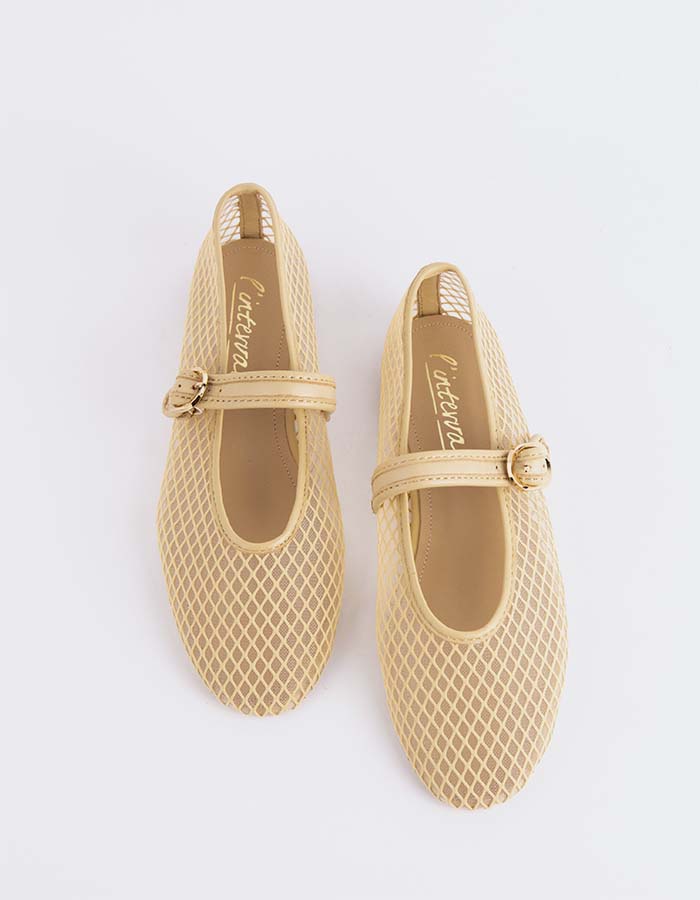 L'INTERVALLE Meshu Chaussures de ballet pour femmes Nu Mesh