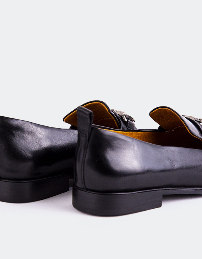 L'INTERVALLE Montenegro Chaussures de mocassins pour femmes Cuir Noir