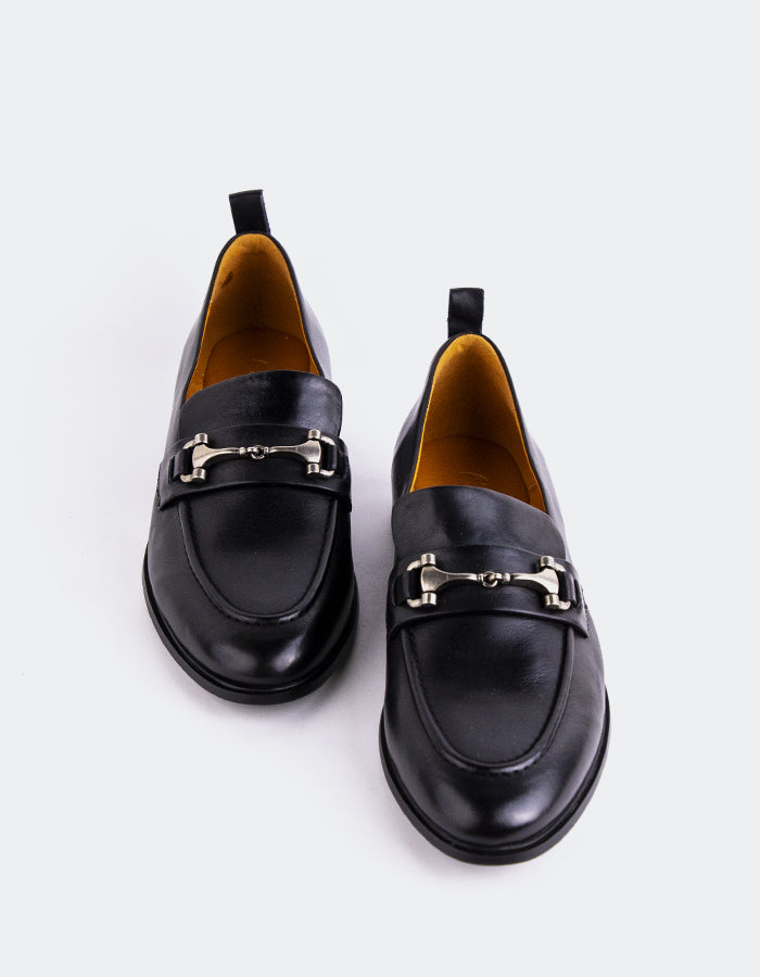 L'INTERVALLE Montenegro Chaussures de mocassins pour femmes Cuir Noir