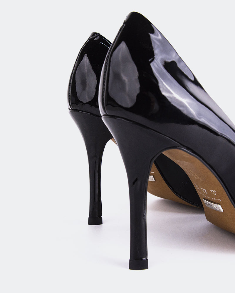 L’INTERVALLE Moraya Chaussure Femme Talon Haut Escarpin Noir Verni