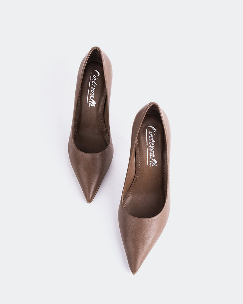 L'INTERVALLE Moraya Women's Shoe High Heel Pump Brown Leather