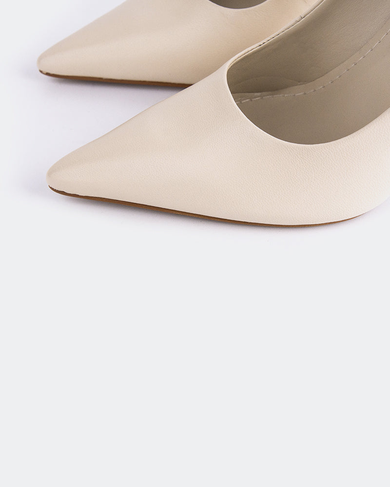 L'INTERVALLE Moraya Women's Shoe High Heel Pump Off White Leather