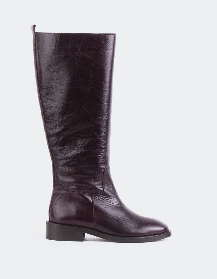 L'INTERVALLE Moyle Women's High Shaft Boots Burgundy Leather