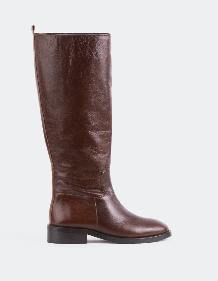 L'INTERVALLE Moyle Bottes à tige haute Chestnut Leather (7091028885584)