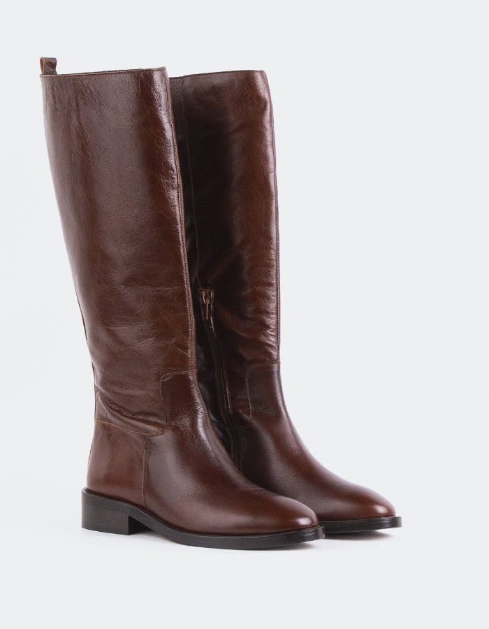 L'INTERVALLE Moyle Bottes à tige haute Chestnut Leather (7091028885584)