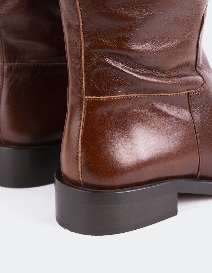 L'INTERVALLE Moyle Bottes à tige haute Chestnut Leather (7091028885584)