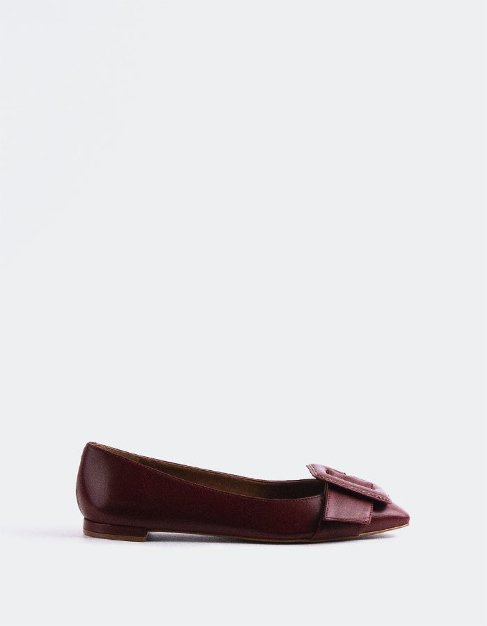 L'INTERVALLE Mulan Women's Ballerinas Burgundy Leather