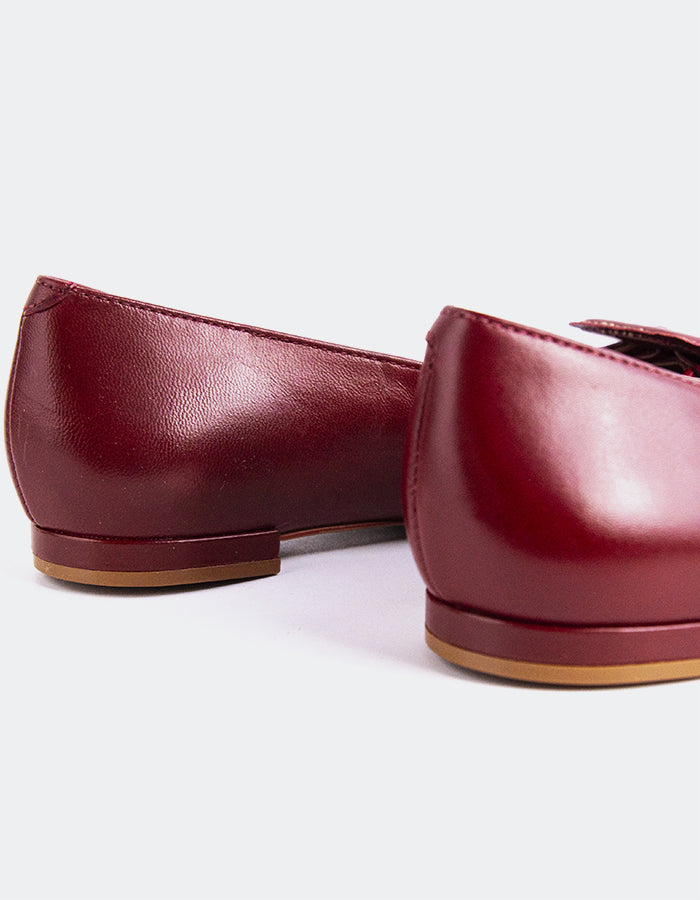 L'INTERVALLE Mulan Women's Ballerinas Burgundy Leather